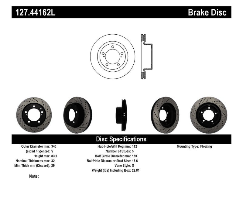 StopTech Slotted & Drilled Sport Brake Rotor