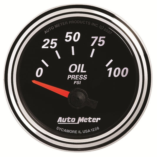 Autometer Designer Black II 52mm 100 PSI Oil Pressure Gauge 1228