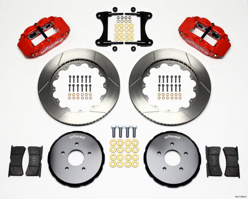Wilwood Narrow Superlite 6R Front Hat Kit 14.00in Red Nissan 370Z/Fiti G37 Wilwood