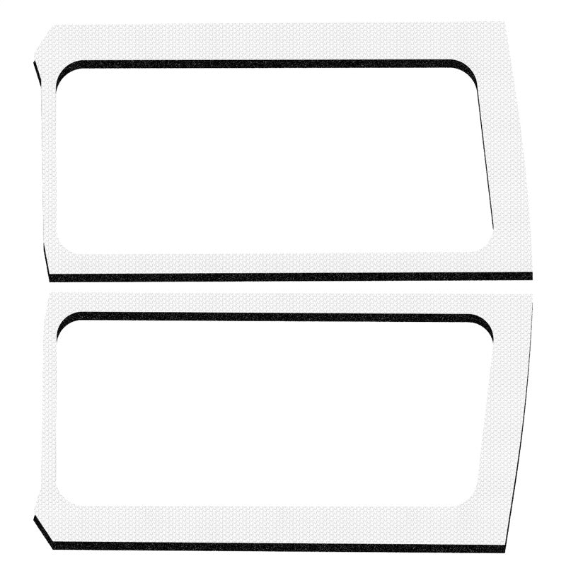 DEI 18-23 Jeep Wrangler JL 2-Door Boom Mat Rear Side Window Trim - 2 Piece - White DEI