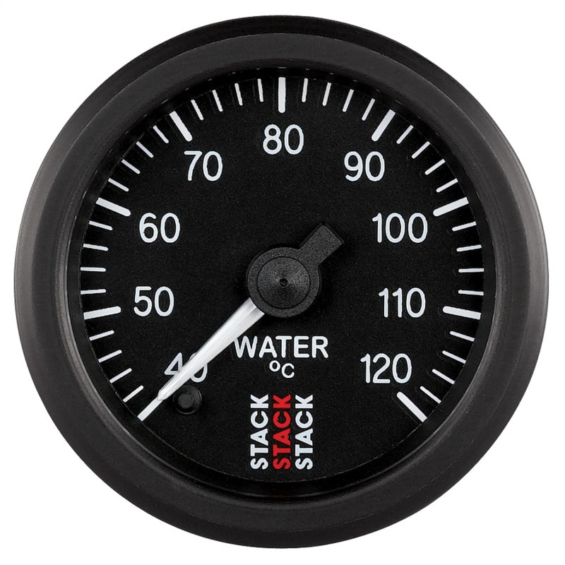 Autometer Stack 52mm 40-120 Deg C 1/8in NPTF Male Pro Stepper Motor Water Temp Gauge - Black ST3307