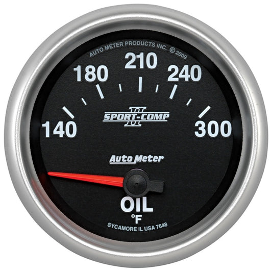 Autometer Sport-Comp II 140-340 Deg F Short Sweep Electronic Oil Temperature Gauge 7648