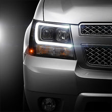 Load image into Gallery viewer, Spyder 07-14 Chevy Suburban/1500/2500/Tahoe V2 Projector Headlights Blk PRO-YD-CSUB07V2-DRL-BK - eliteracefab.com