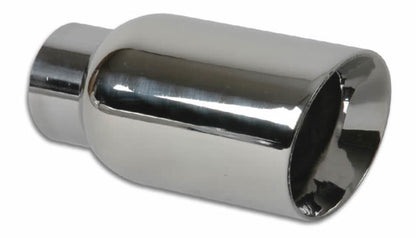 Vibrant 4in Round SS Exhaust Tip (Double Wall Angle Cut Beveled Outlet) - eliteracefab.com