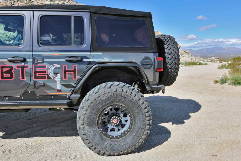 Fabtech 18-21 Jeep JL 4WD Rear Steel Tube Fenders - Textured Black - eliteracefab.com