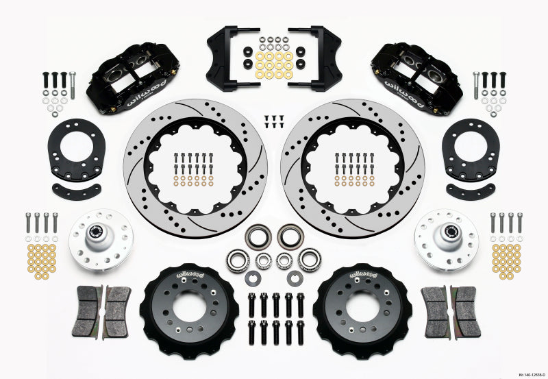 Wilwood Narrow Superlite 6R Front Hub Kit 14.00in Drilled 1965-1969 Mustang Drum Spindle Wilwood