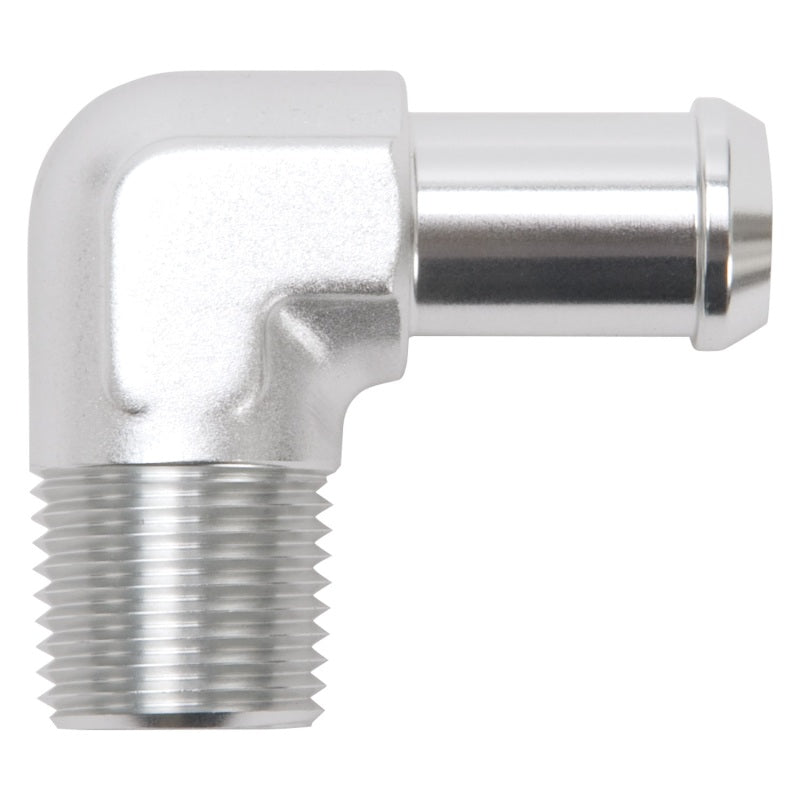 Edelbrock 8179 90 degree heater hose fitting 1/2 NPT to 5/8 barb aluminum