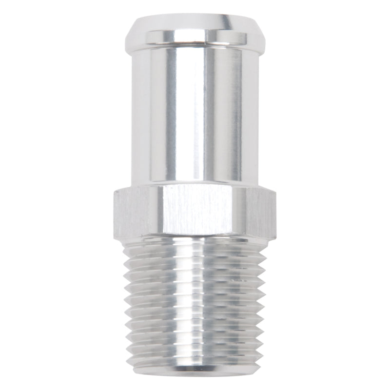 Edelbrock 8184 straight heater hose fitting 1/2 NPT to 3/4 barb aluminum