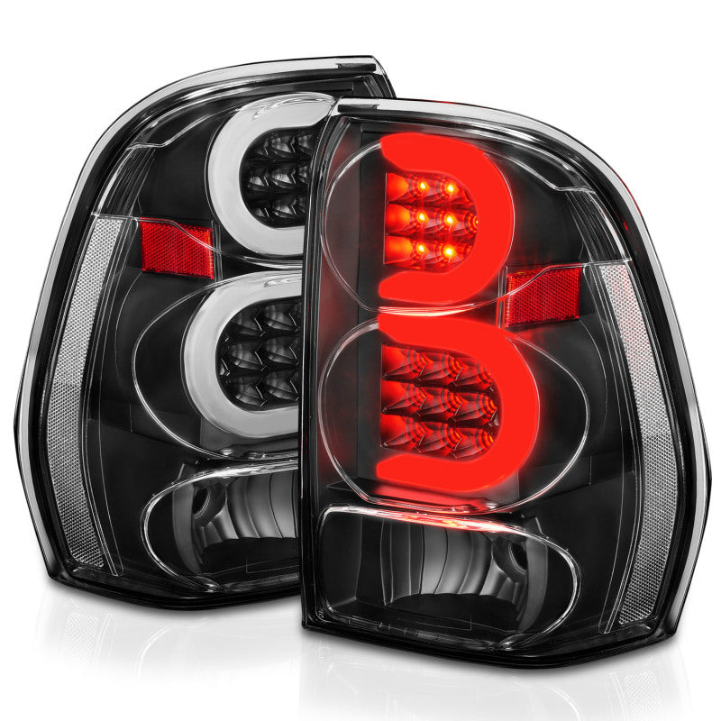 ANZO 2002-2009 Chevrolet Trailblazer LED Tail Lights w/ Light Bar Black Housing Clear Lens - eliteracefab.com