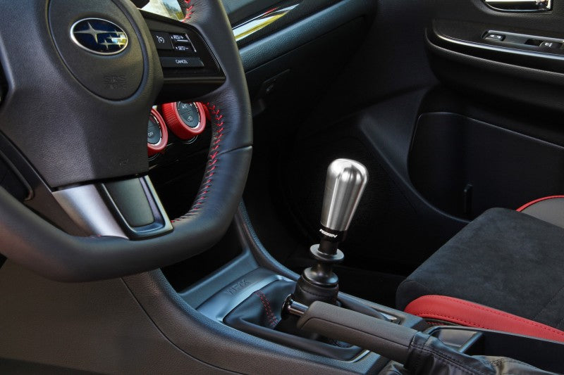 Perrin 15+ WRX w/ Rattle Fix Tapered 1.8in Brushed Stainless Steel Shift Knob - eliteracefab.com