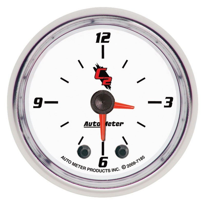 Autometer C2 2-1/6in 12 Hour Analog Clock Gauge 7185