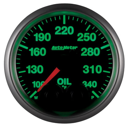 Autometer Elite 52mm 100-340 Deg F Oil Temp Peak & Warn w/ Electronic Control Gauge 5640