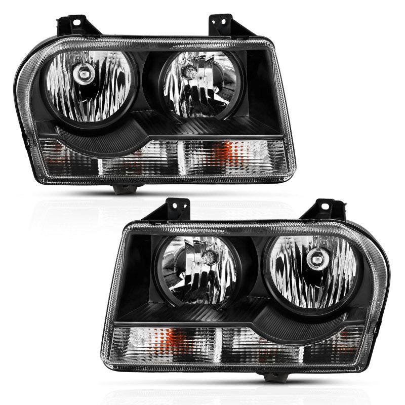 ANZO 2005-2010 Chrysler 300 Crystal Headlight Black - eliteracefab.com