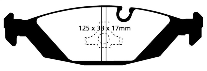 EBC 87-88 BMW M5 3.5 (E28) Yellowstuff Rear Brake Pads - eliteracefab.com