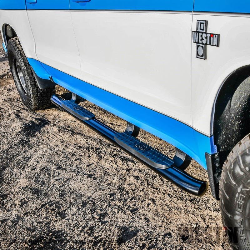 Westin 2019 Chevrolet Silverado/Sierra 1500 Crew Cab Non LD PRO TRAXX 5 Oval Nerf Step Bars - Black - eliteracefab.com