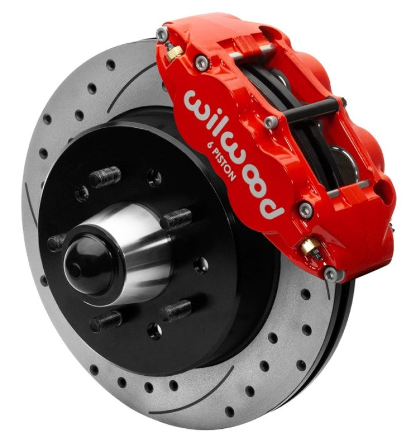 Wilwood Forged Narrow Superlite 6R Front Big Brake Kit 12.19in Drilled Rotors 88-98 C1500 - Red Wilwood