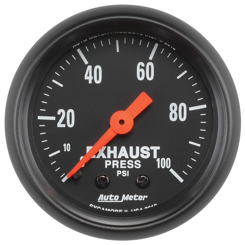 Autometer Z Series 2-1/16in 0-100 PSI Mechanical Exhaust Pressure Gauge 2619