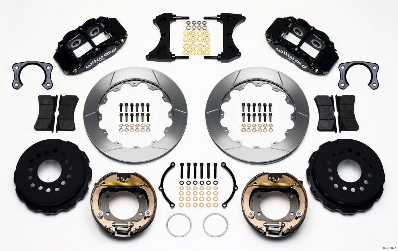 Wilwood Narrow Superlite 4R Rear P-Brk Kit 12.88in Big Ford New Style 2.50in Off Stag Mount Wilwood