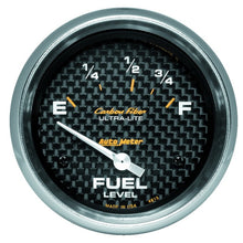 Load image into Gallery viewer, AutoMeter Gauge Fuel Level 2-5/8in. 73 Ohm(e) to 10 Ohm(f) Elec Carbon Fiber