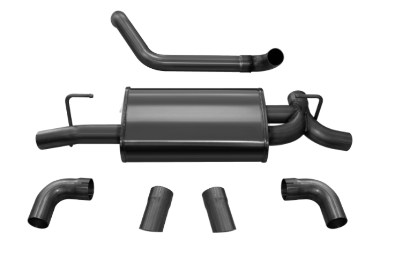 Corsa 18+ Jeep Wrangler JL 2.5in Dual Rear Turn Down Exit Black Sport Axle-Back Exhaust CORSA Performance