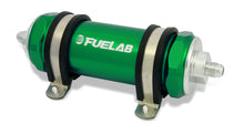 Load image into Gallery viewer, Fuelab 828 In-Line Fuel Filter Long -10AN In/Out 6 Micron Fiberglass - Green