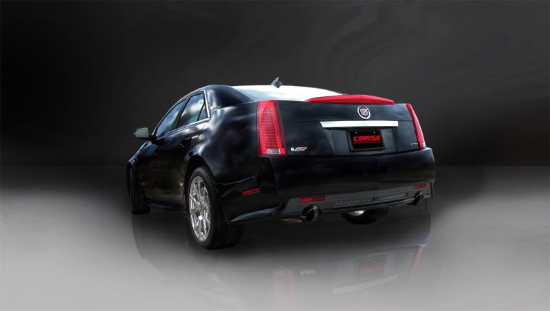 Corsa 09-13 Cadillac CTS Sedan V 6.2L V8 Black Sport Axle-Back Exhaust - eliteracefab.com