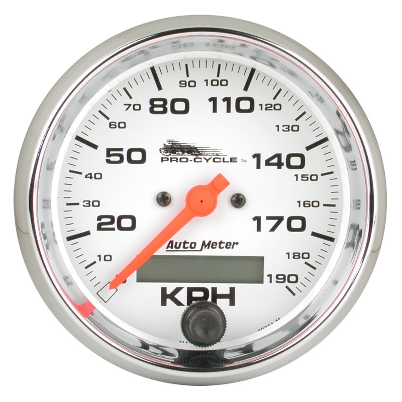 Autometer Pro-Cycle Gauge Speedo 3 3/4in 120 Mph Elec White 19351