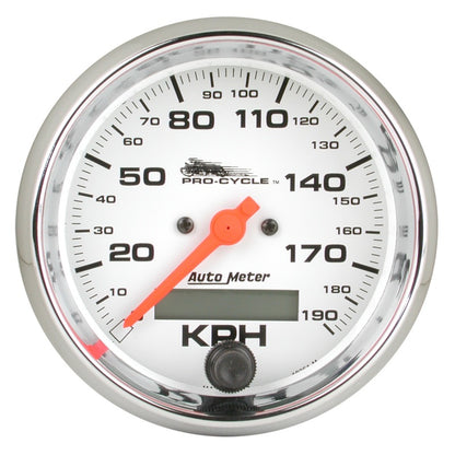 Autometer Pro-Cycle Gauge Speedo 3 3/4in 120 Mph Elec White 19351