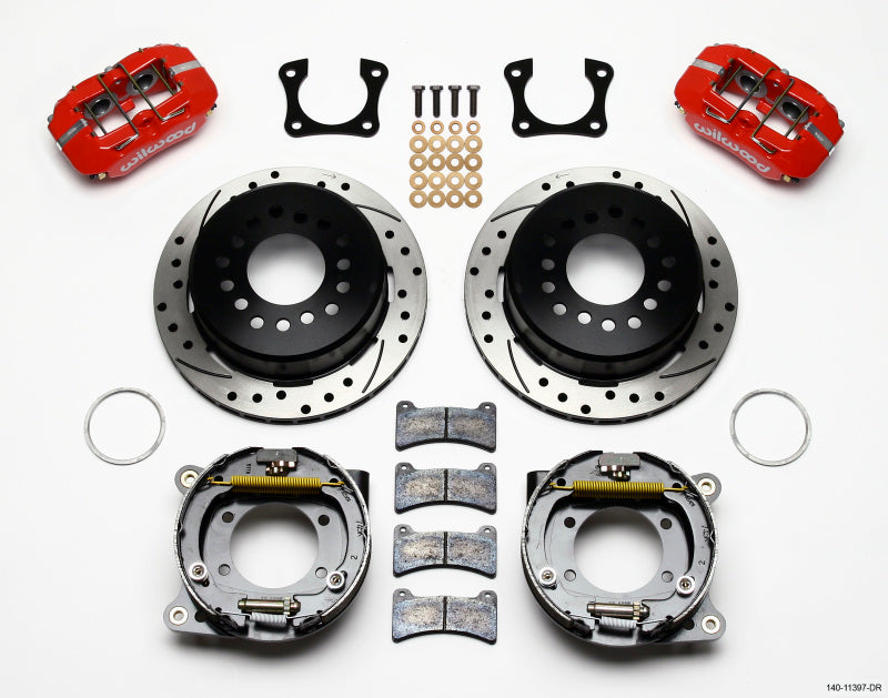 Wilwood Dynapro Low-Profile 11.00in P-Brake Kit Drill-Red 58-64 Olds/Pontiac Ends 2.81in Offset Wilwood