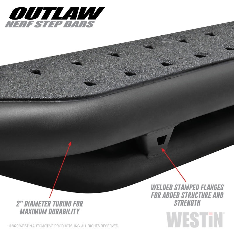 Westin 2020 Jeep Gladiator Outlaw Nerf Step Bars - Textured Black - eliteracefab.com