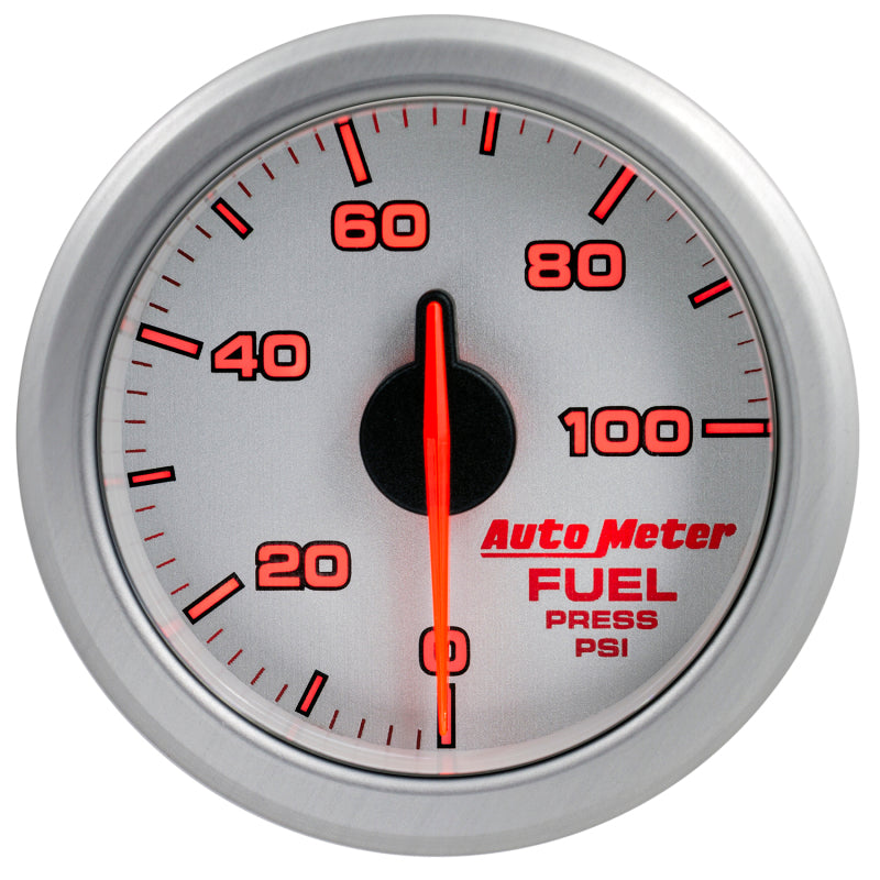 Autometer Airdrive 2-1/6in Fuel Pressure Gauge 0-100 PSI - Silver 9171-UL