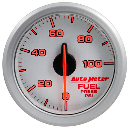 Autometer Airdrive 2-1/6in Fuel Pressure Gauge 0-100 PSI - Silver 9171-UL