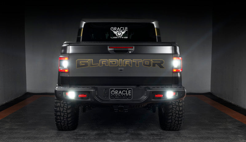 Oracle Rear Bumper LED Reverse Lights for Jeep Gladiator JT w/ Plug & Play Harness - 6000K - eliteracefab.com