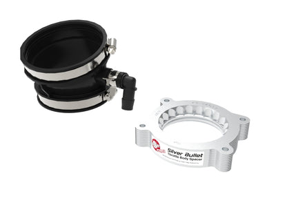 aFe 2020 Vette C8 Silver Bullet Aluminum Throttle Body Spacer Works w/ Factory Intake Only - Silver - eliteracefab.com