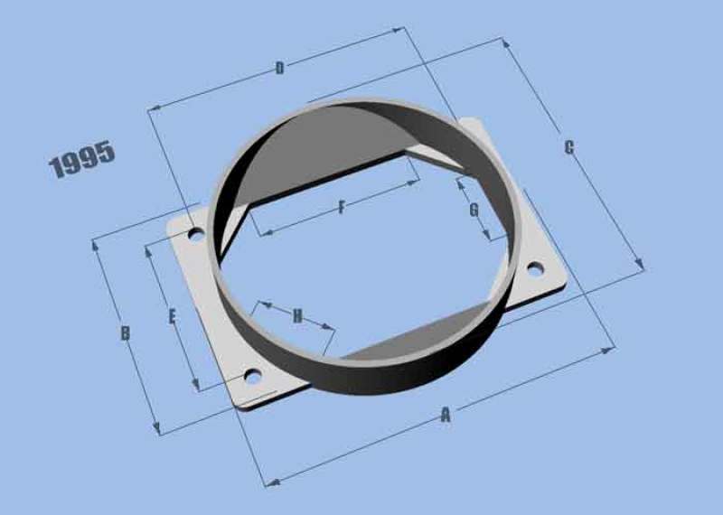 Vibrant MAF Sensor Adapter Plate for Mitsubishi applications use w/ 4.5in Inlet I.D. filters only - eliteracefab.com