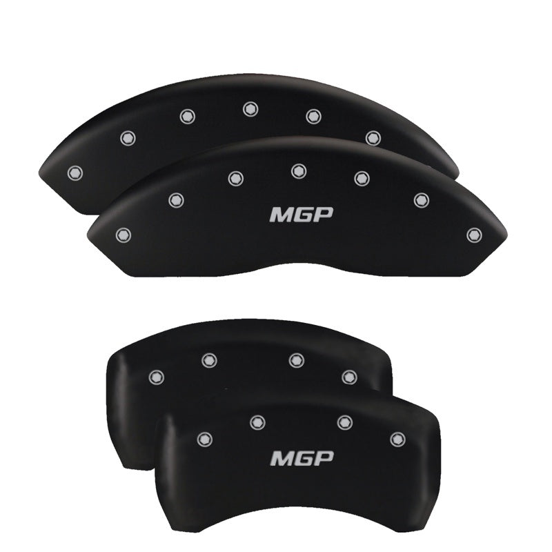 MGP 4 Caliper Covers Engraved Front Shelby Engraved Rear Tiffany Snake Black finish silver ch MGP