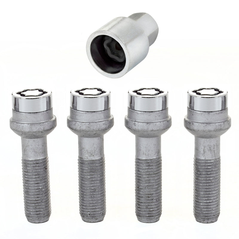 McGard Wheel Lock Bolt Set - 4pk. (Radius Seat) M14X1.5 / 17mm Hex / 45.0mm Shank Length - Chrome - eliteracefab.com