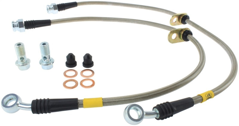 StopTech 02-05 Honda Civic Stainless Steel Front Brake Line Kit - eliteracefab.com