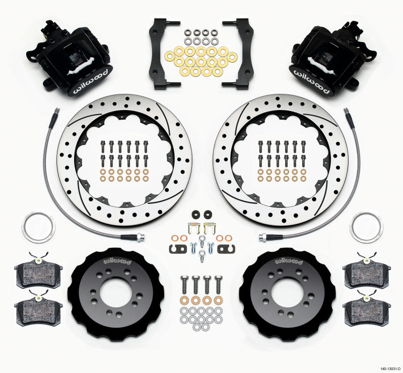 Wilwood Combination Parking Brake Rear Kit 12.88in Drilled 2013-Up Ford Focus ST w/ Lines Wilwood