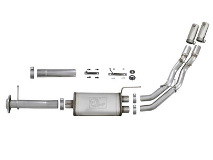 aFe Rebel Series 3in. to 2.5in. 409 SS C/B Exhaust 11-14 Ford F-150 V6-3.5L (tt) - Polished Tip aFe