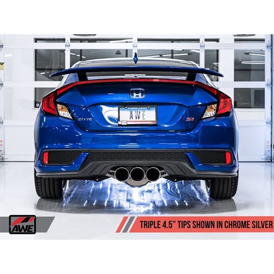 AWE Tuning 2016+ Honda Civic Si Track Edition Exhaust w/Front Pipe & Triple Diamond Black Tips - eliteracefab.com