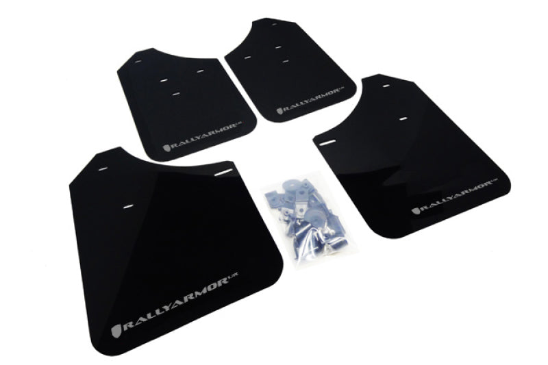 Rally Armor UR Mudflaps Black Urethane Silver Logo 2002-2007 Impreza 2002-2007 WRX / 2004-2007 STI - eliteracefab.com