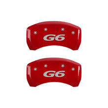 Load image into Gallery viewer, MGP 4 Caliper Covers Engraved Front Pontiac Engraved Rear G6 Red finish silver ch MGP