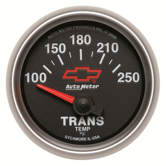Autometer GM Bowtie Black 2-1/16in 100-250 Degree F Electronic Transmission Temperature Gauge 3649-00406