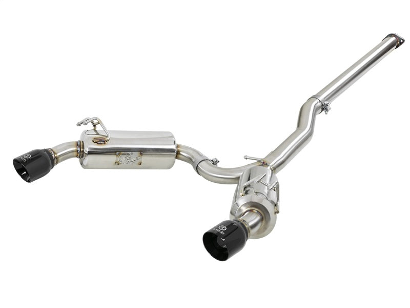 aFe Takeda 3in. to 2.5in. 304 SS C/B Exhaust 08-15 Mitsubishi Lancer EVO I4-2.0L (t) - Black Tips aFe