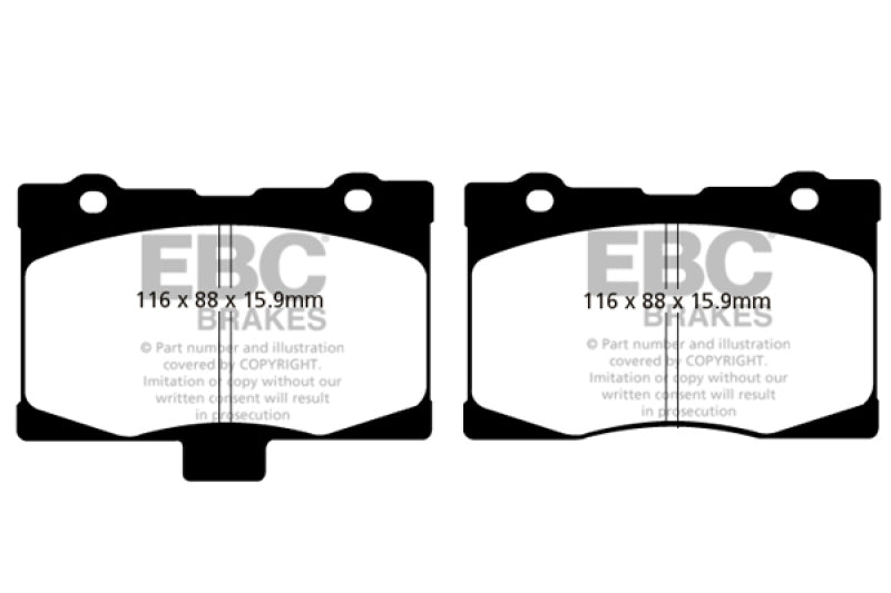 EBC 05-08 Acura RL 3.5 Yellowstuff Front Brake Pads - eliteracefab.com