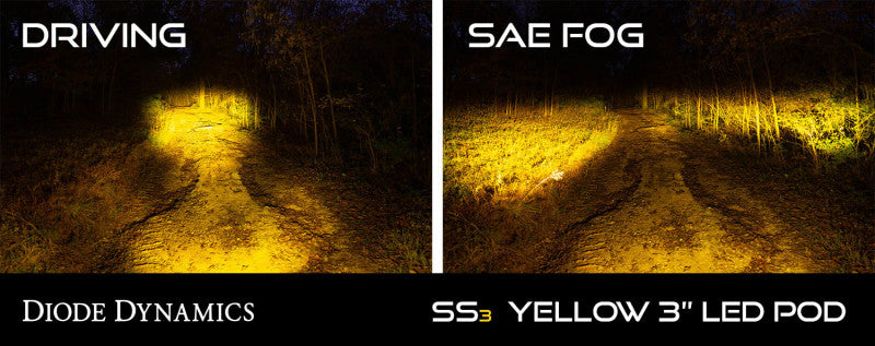 Diode Dynamics SS3 LED Pod Pro - Yellow Flood Standard (Single)