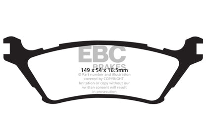 EBC 15+ Ford F150 2.7 Twin Turbo (2WD) Extra Duty Rear Brake Pads - eliteracefab.com