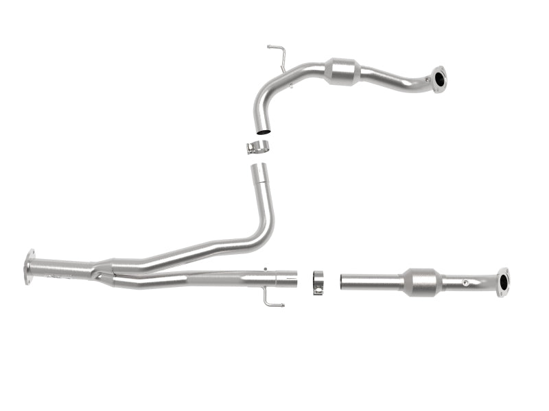 aFe Power Twisted Steel Y-Pipe w/ Cat SS 16-20 Toyota Tacoma V6 3.5L (4WD Only) - eliteracefab.com