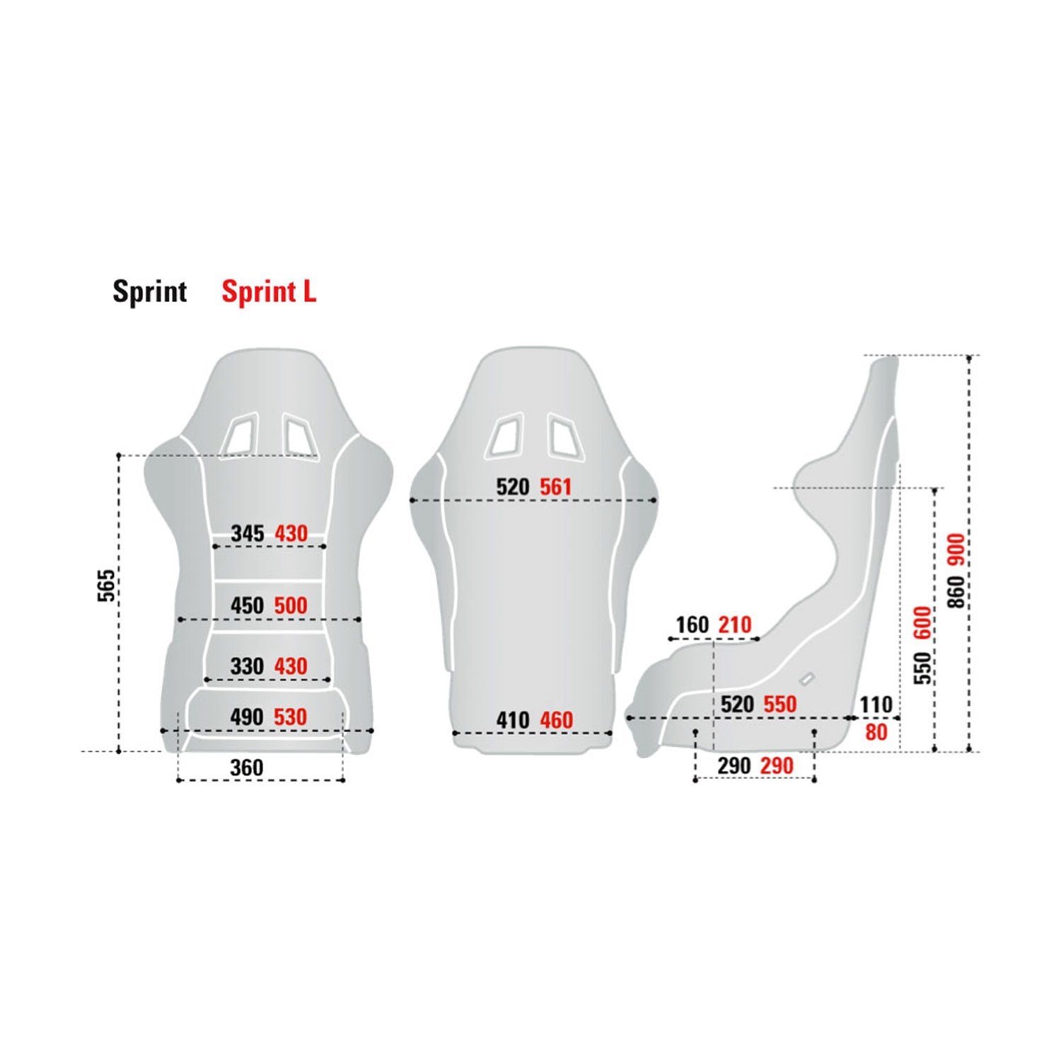 Sparco Seat Sprint Lrg 2019 Red - eliteracefab.com